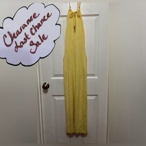 LPA Women’s S Yellow Knit Halter Maxi Gown *See Measurements*